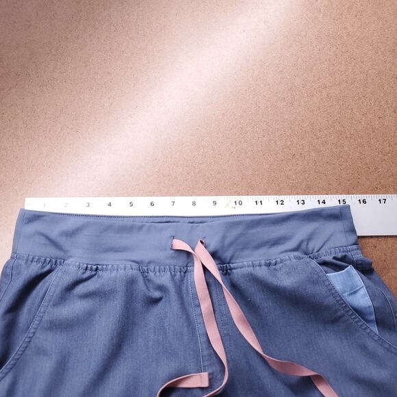 FIGS Yola Scrub Pants Women M Med Blue Cargo Drawstring Technical Workwear Nurse - Picture 4 of 9